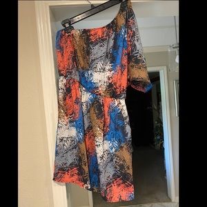 Multi colored off the shoulder dress